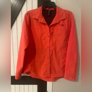 The North Face Jacket Women's Size XL Full Zip Coral Logo Pockets